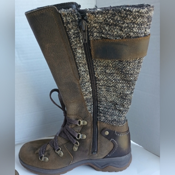 Merrell Womens Dark Earth Waterproof Boots Size 6 Knee High Lace Up Tweed - Picture 10 of 14